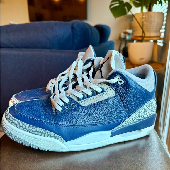 Blue and White Sneakers